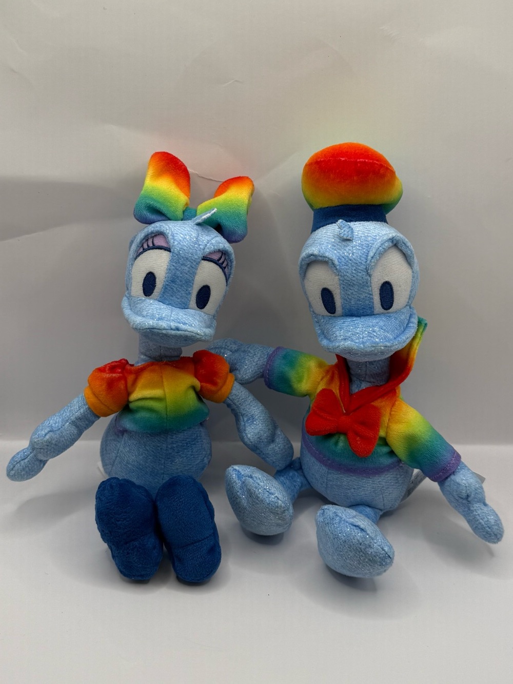 Disney Rainbow Collection Daisy Duck and Donald Duck Pair Plush Stuffed Animal